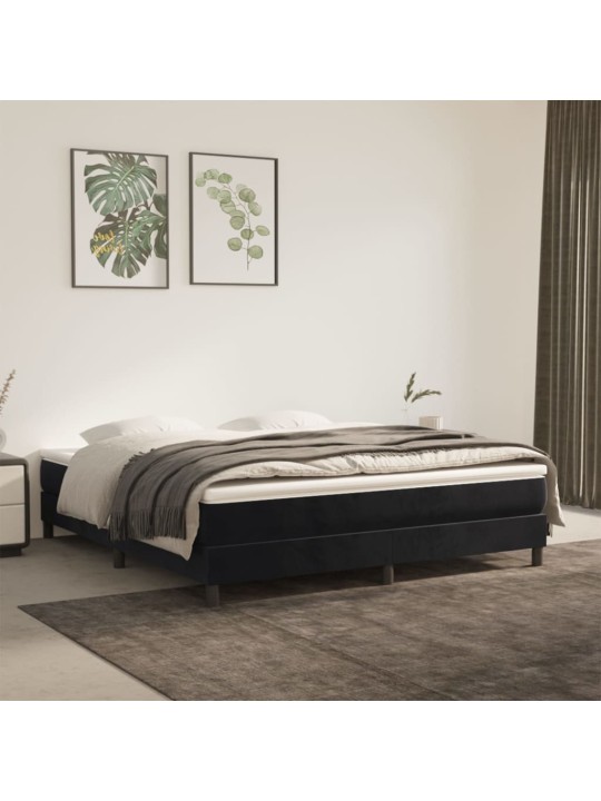 Box spring postel s matrací černá 160x200 cm samet