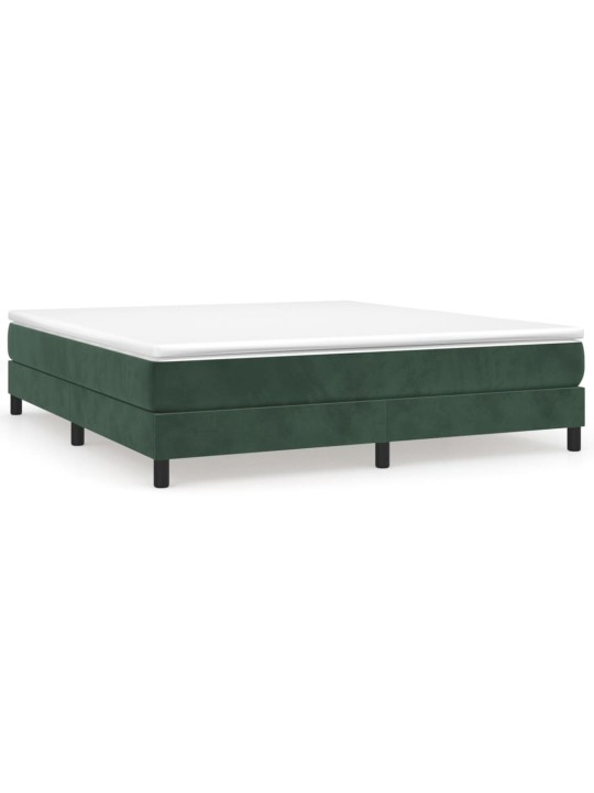 Box spring postel s matrací tmavě zelená 160x200 cm samet