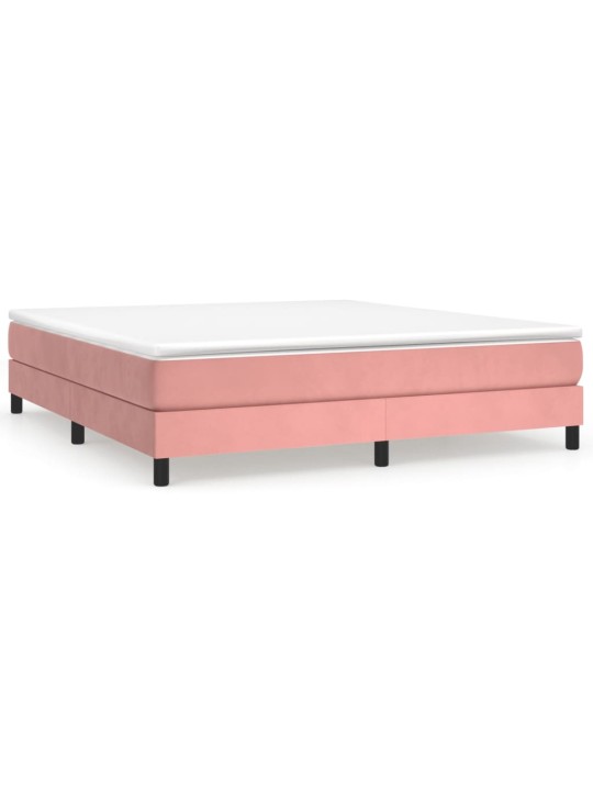 Box spring postel s matrací růžová 160x200 cm samet