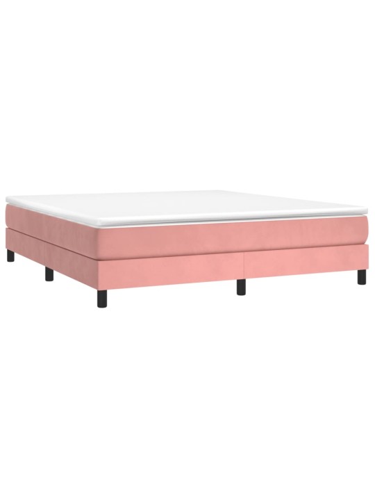 Box spring postel s matrací růžová 160x200 cm samet