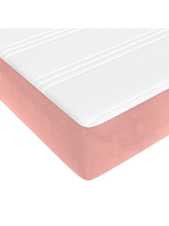 Box spring postel s matrací růžová 160x200 cm samet