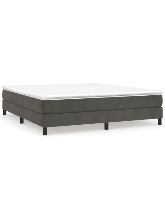 Box spring postel s matrací tmavě šedá 180x200 cm samet