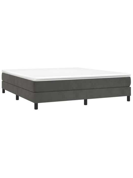 Box spring postel s matrací tmavě šedá 180x200 cm samet