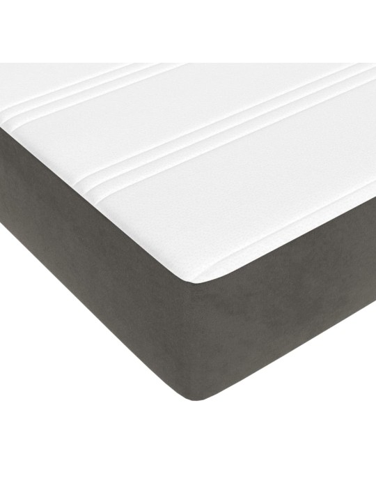 Box spring postel s matrací tmavě šedá 180x200 cm samet