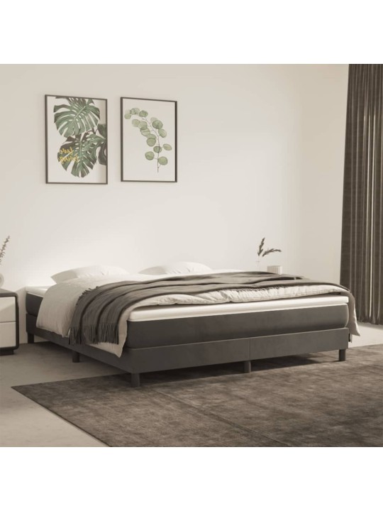 Box spring postel s matrací tmavě šedá 180x200 cm samet