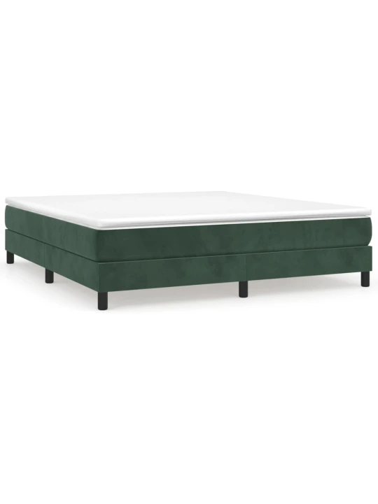 Box spring postel s matrací tmavě zelená 180x200 cm samet