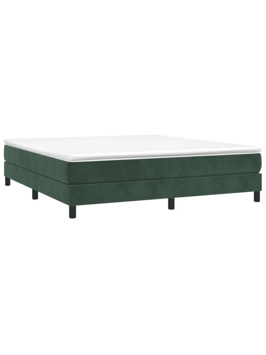 Box spring postel s matrací tmavě zelená 180x200 cm samet