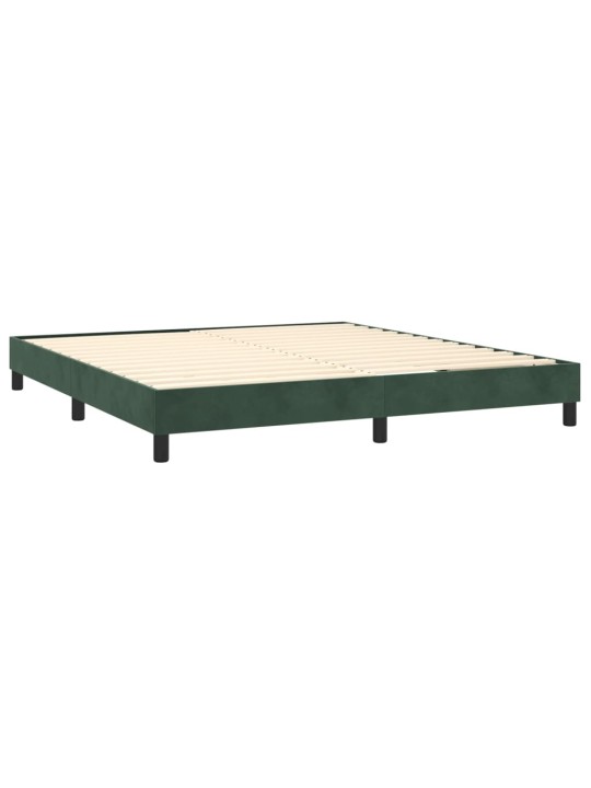 Box spring postel s matrací tmavě zelená 180x200 cm samet