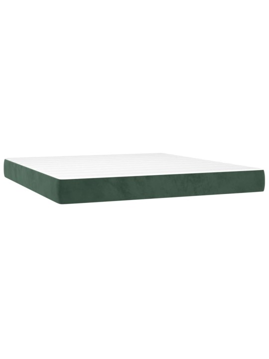 Box spring postel s matrací tmavě zelená 180x200 cm samet