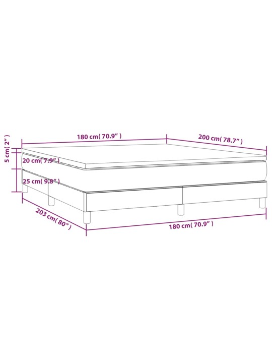 Box spring postel s matrací tmavě zelená 180x200 cm samet