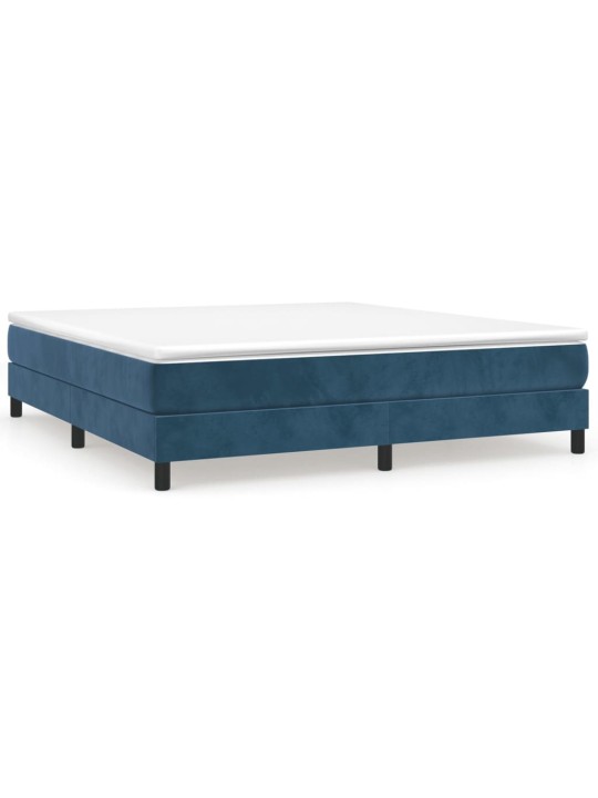 Box spring postel s matrací tmavě modrá 180x200 cm samet