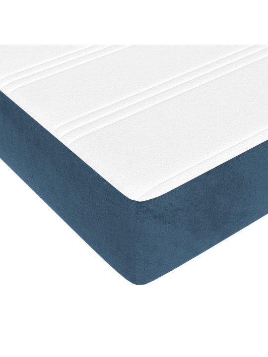Box spring postel s matrací tmavě modrá 180x200 cm samet