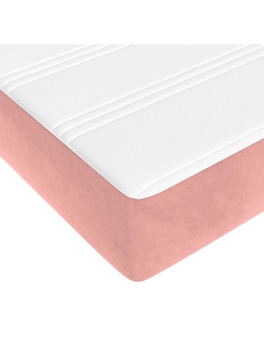 Box spring postel s matrací růžová 180x200 cm samet