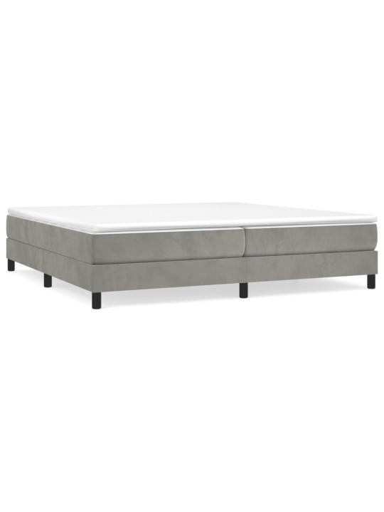 Box spring postel s matrací světle šedá 200x200 cm samet