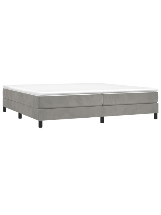 Box spring postel s matrací světle šedá 200x200 cm samet