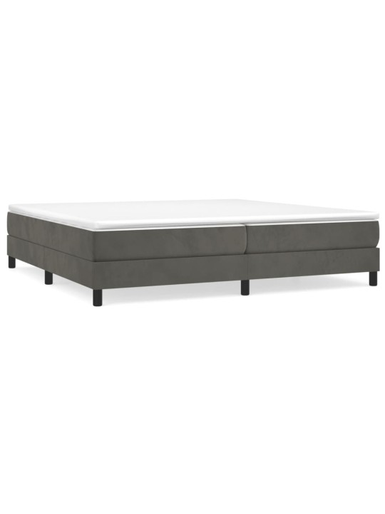 Box spring postel s matrací tmavě šedá 200x200 cm samet