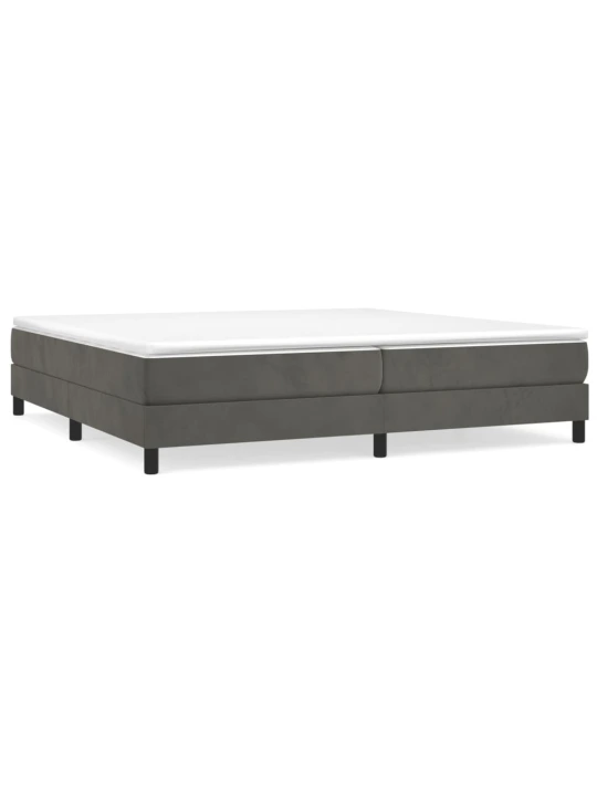 Box spring postel s matrací tmavě šedá 200x200 cm samet