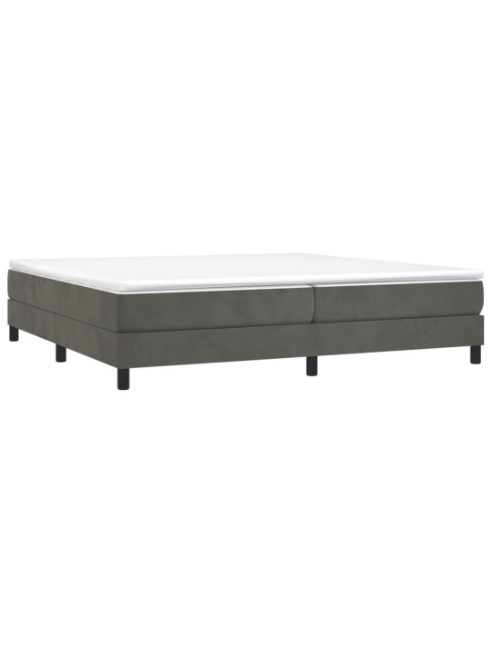 Box spring postel s matrací tmavě šedá 200x200 cm samet