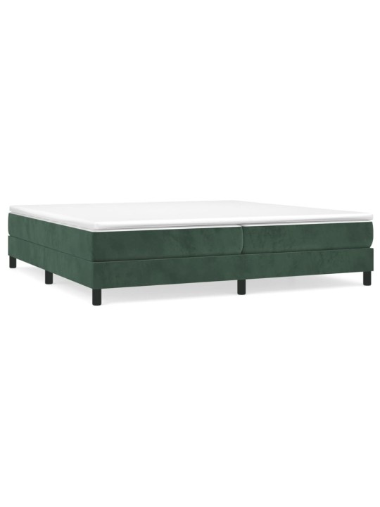 Box spring postel s matrací tmavě zelená 200x200 cm samet