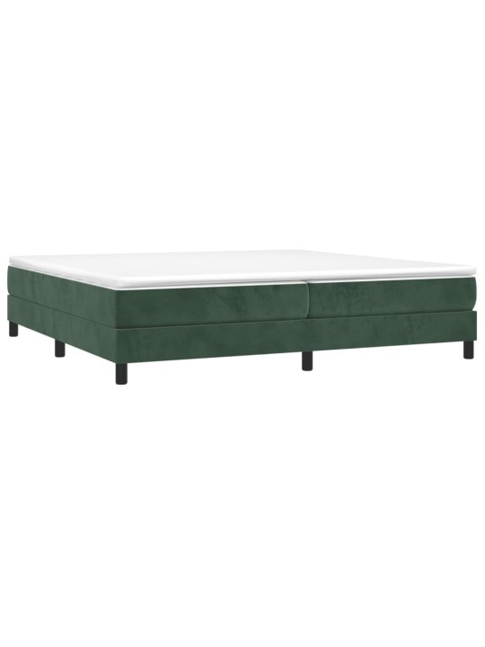 Box spring postel s matrací tmavě zelená 200x200 cm samet