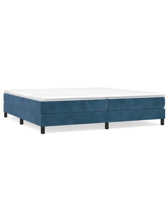 Box spring postel s matrací tmavě modrá 200x200 cm samet
