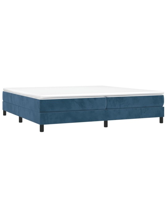 Box spring postel s matrací tmavě modrá 200x200 cm samet