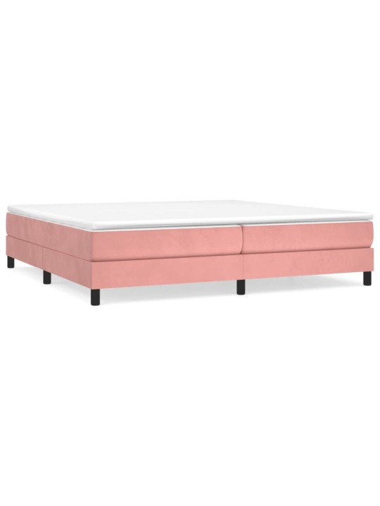 Box spring postel s matrací růžová 200x200 cm samet