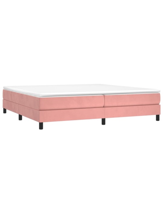 Box spring postel s matrací růžová 200x200 cm samet