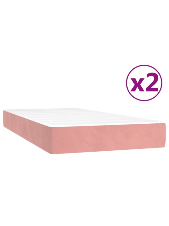 Box spring postel s matrací růžová 200x200 cm samet