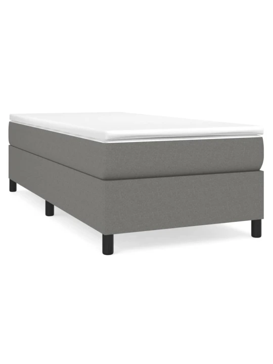 Box spring postel s matrací tmavě šedá 80 x 200 cm textil