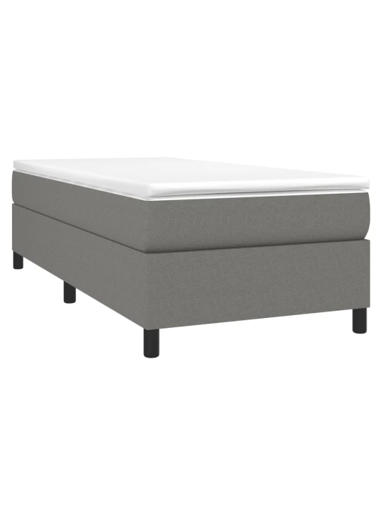 Box spring postel s matrací tmavě šedá 80 x 200 cm textil