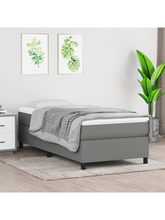 Box spring postel s matrací tmavě šedá 80 x 200 cm textil