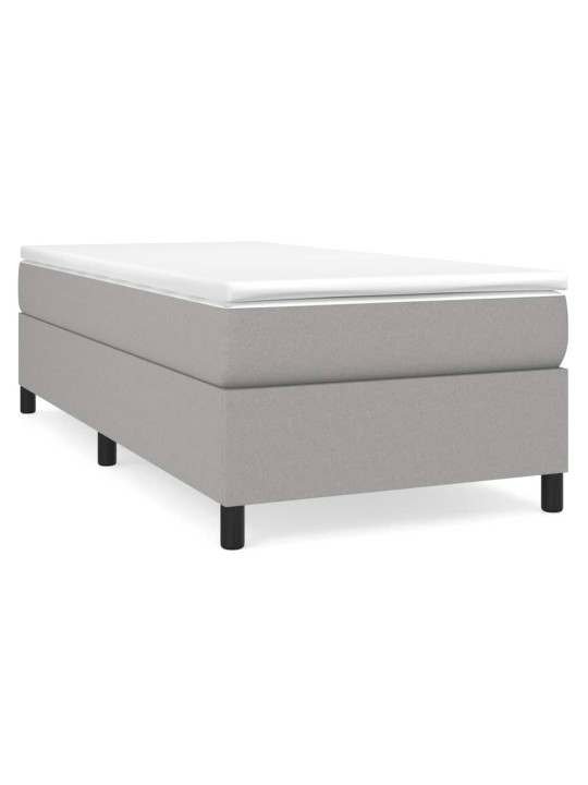 Box spring postel s matrací světle šedá 90x190 cm textil