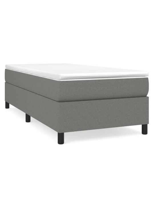 Box spring postel s matrací tmavě šedá 90x200 cm textil
