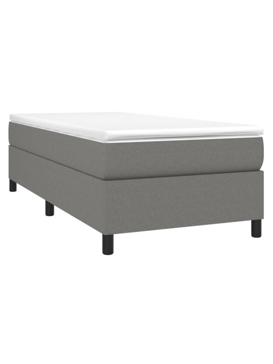 Box spring postel s matrací tmavě šedá 90x200 cm textil