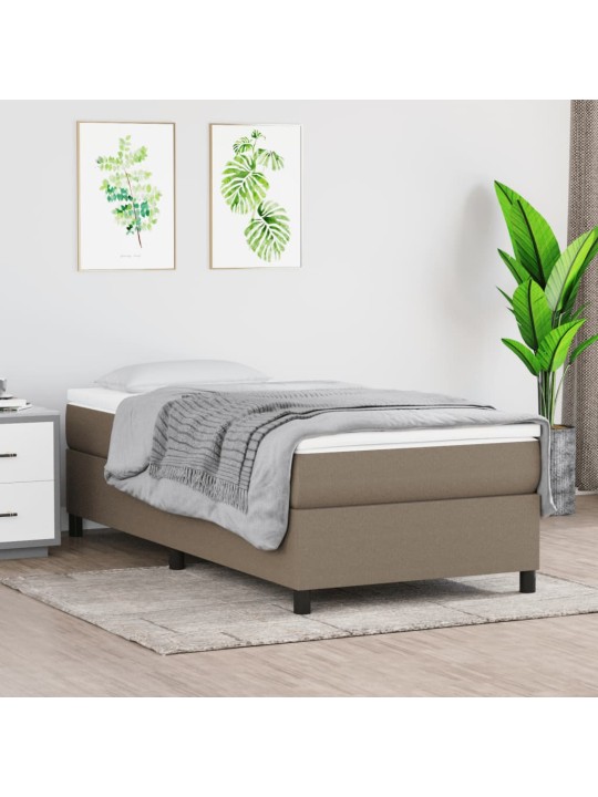 Box spring postel s matrací taupe 90x200 cm textil