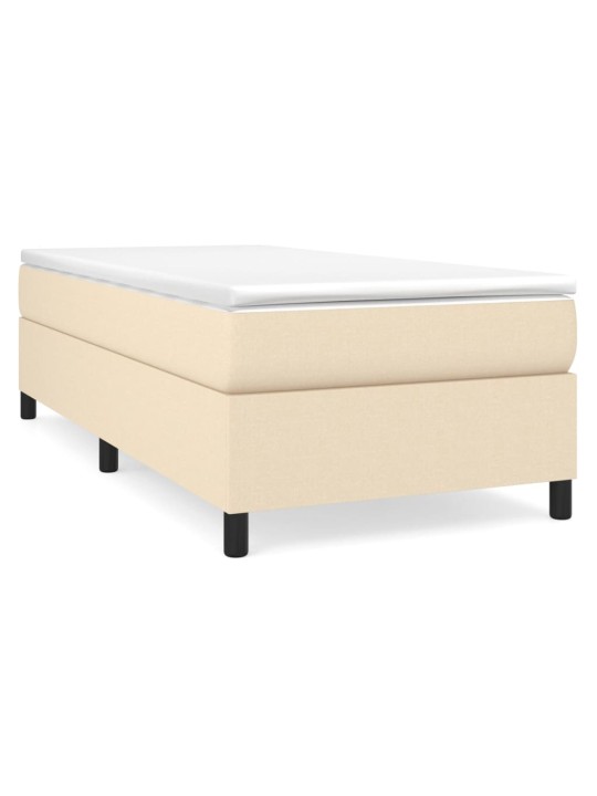 Box spring postel s matrací krémová 100 x 200 cm textil