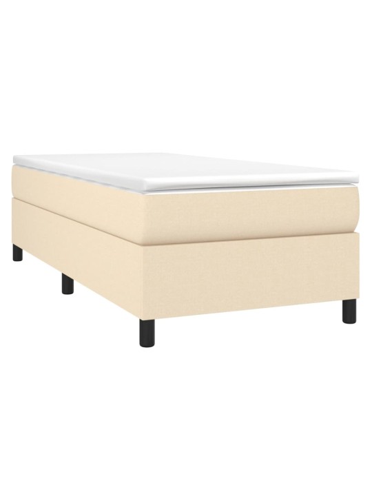 Box spring postel s matrací krémová 100 x 200 cm textil
