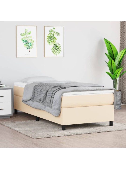 Box spring postel s matrací krémová 100 x 200 cm textil