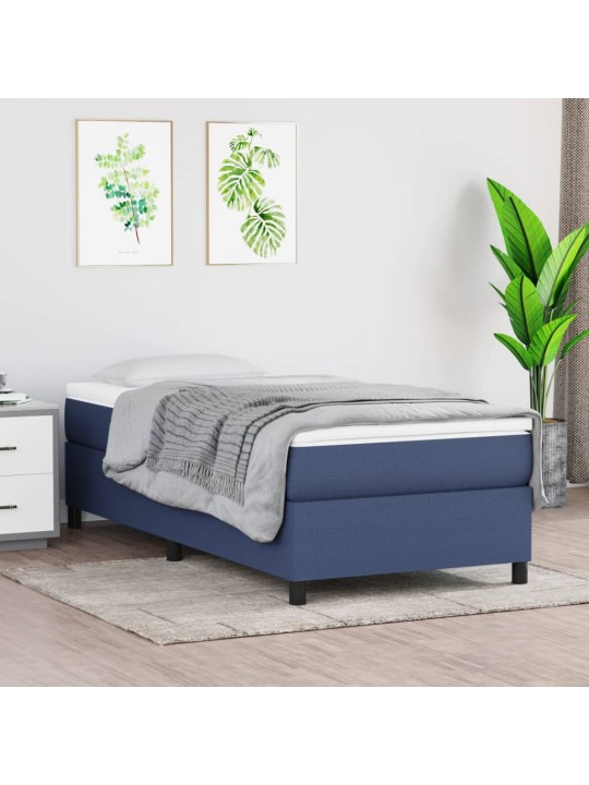 Box spring postel s matrací modrá 100 x 200 cm textil