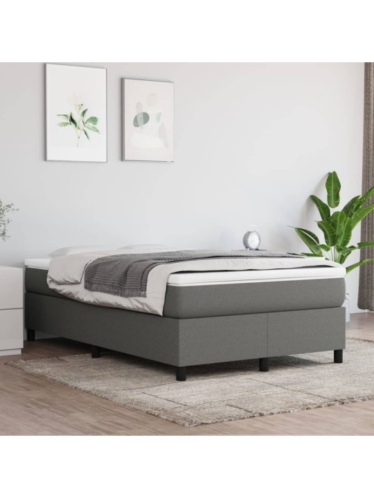 Box spring postel s matrací tmavě šedá 120x200 cm textil