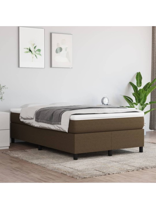 Box spring postel s matrací tmavě hnědá 120x200 cm textil