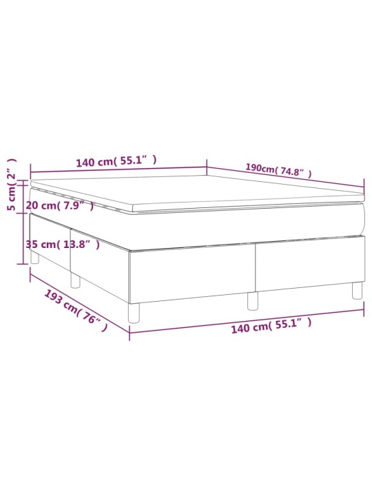 Box spring postel s matrací tmavě šedý 140 x 190 cm textil