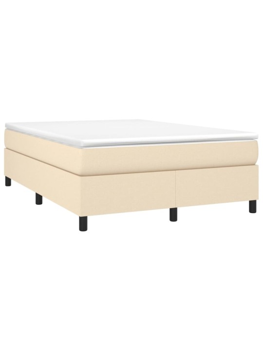 Box spring postel s matrací krémová 140x190 cm textil