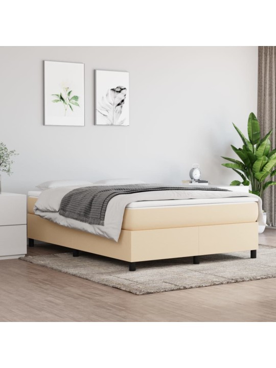 Box spring postel s matrací krémová 140x190 cm textil