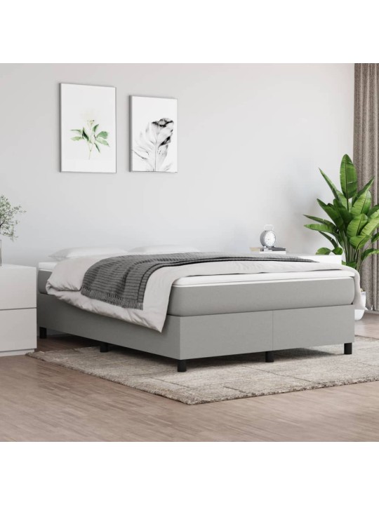 Box spring postel s matrací světle šedá 140 x 200 cm textil