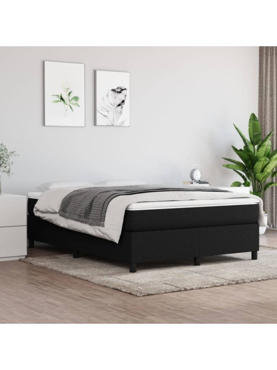 Box spring postel s matrací černá 140x200 cm textil