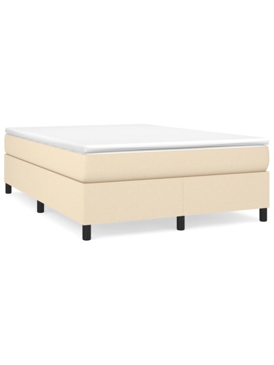 Box spring postel s matrací krémová 140x200 cm textil
