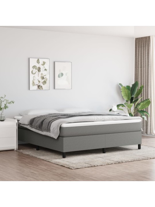 Box spring postel s matrací tmavě šedá 160x200 cm textil