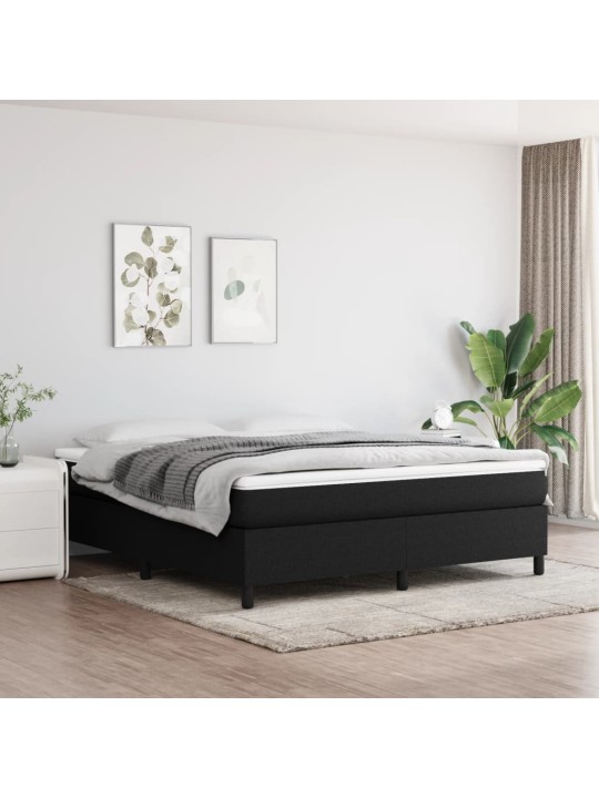 Box spring postel s matrací černá 160x200 cm textil